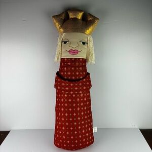 Cottage Crafts Folk Primitive Art Decorative Queen Crown Pillow Made in Thailand